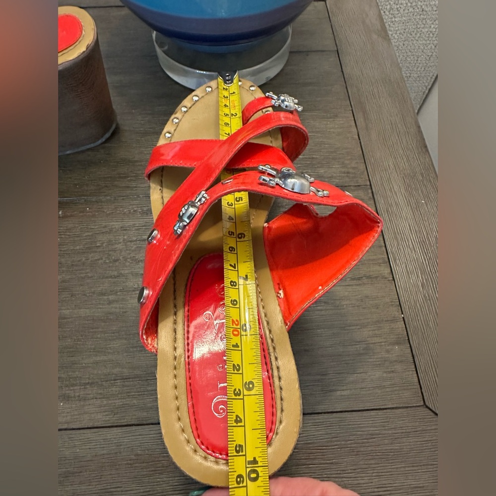 2 LIPS TOO Red Skull Toe Sandals - No Size  (9) - Picture 5 of 16